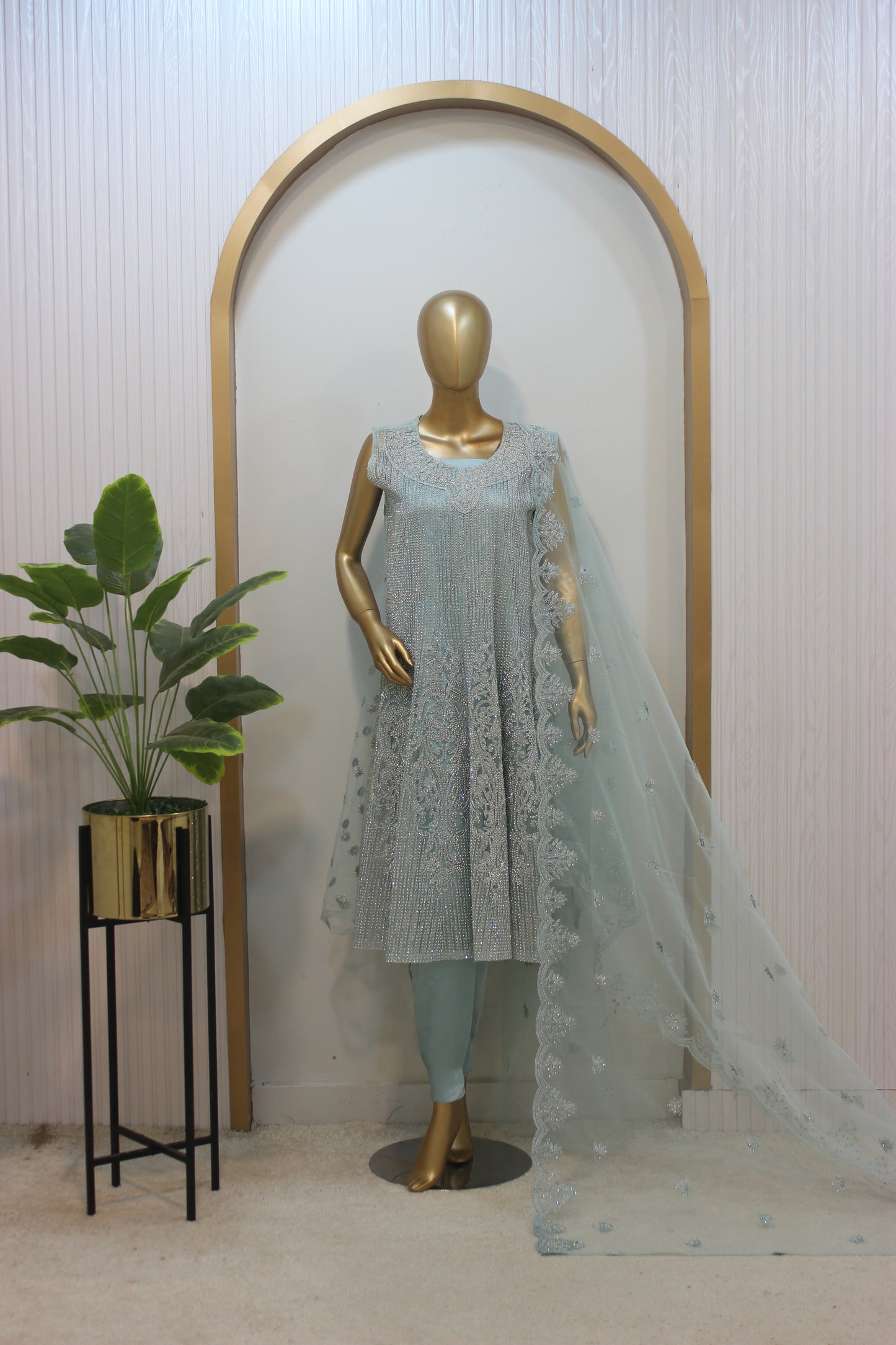 Jhalar Short Frock – 3PC Semi-Stitched Elegance