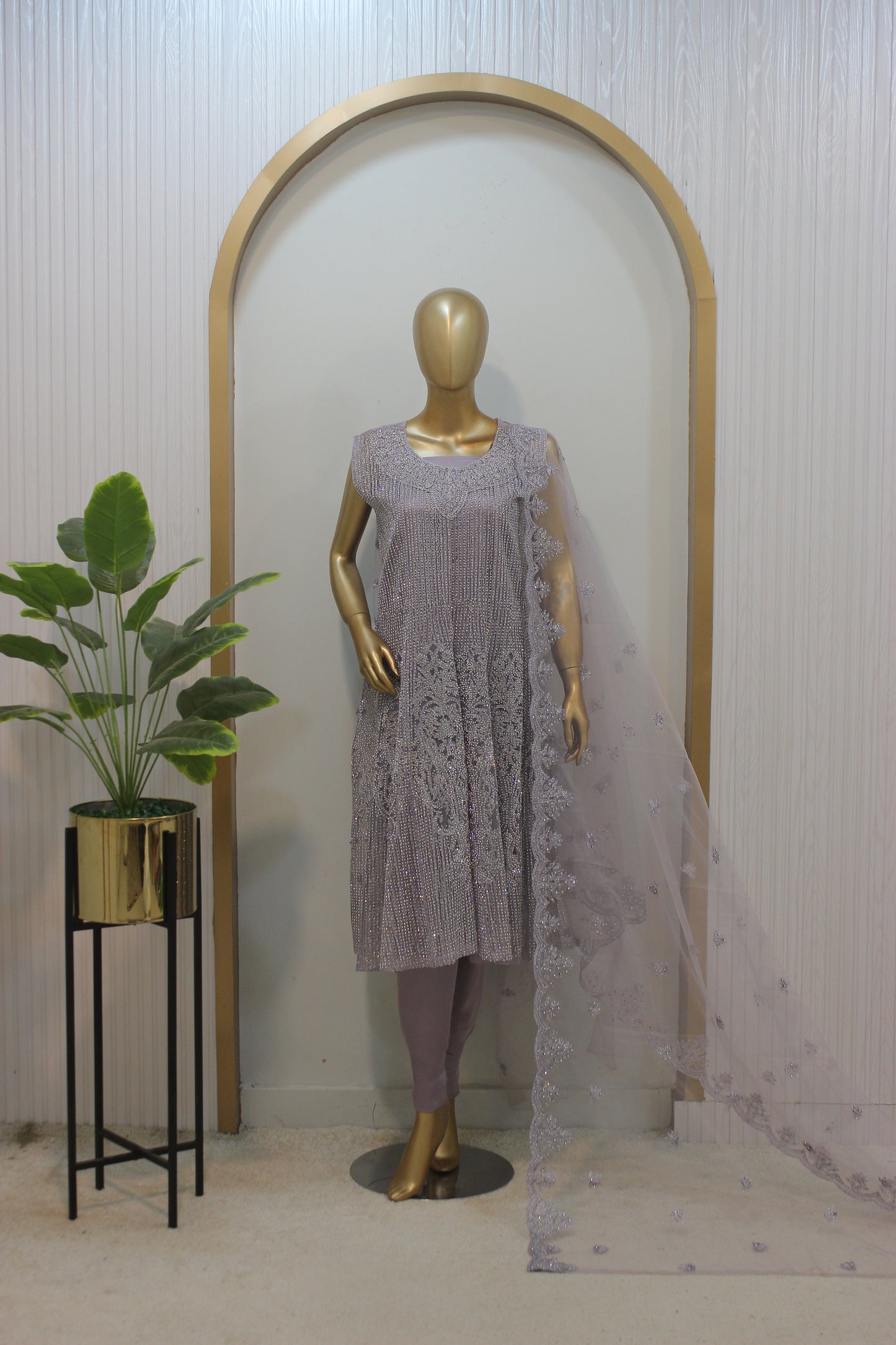 Jhalar Short Frock – 3PC Semi-Stitched Elegance