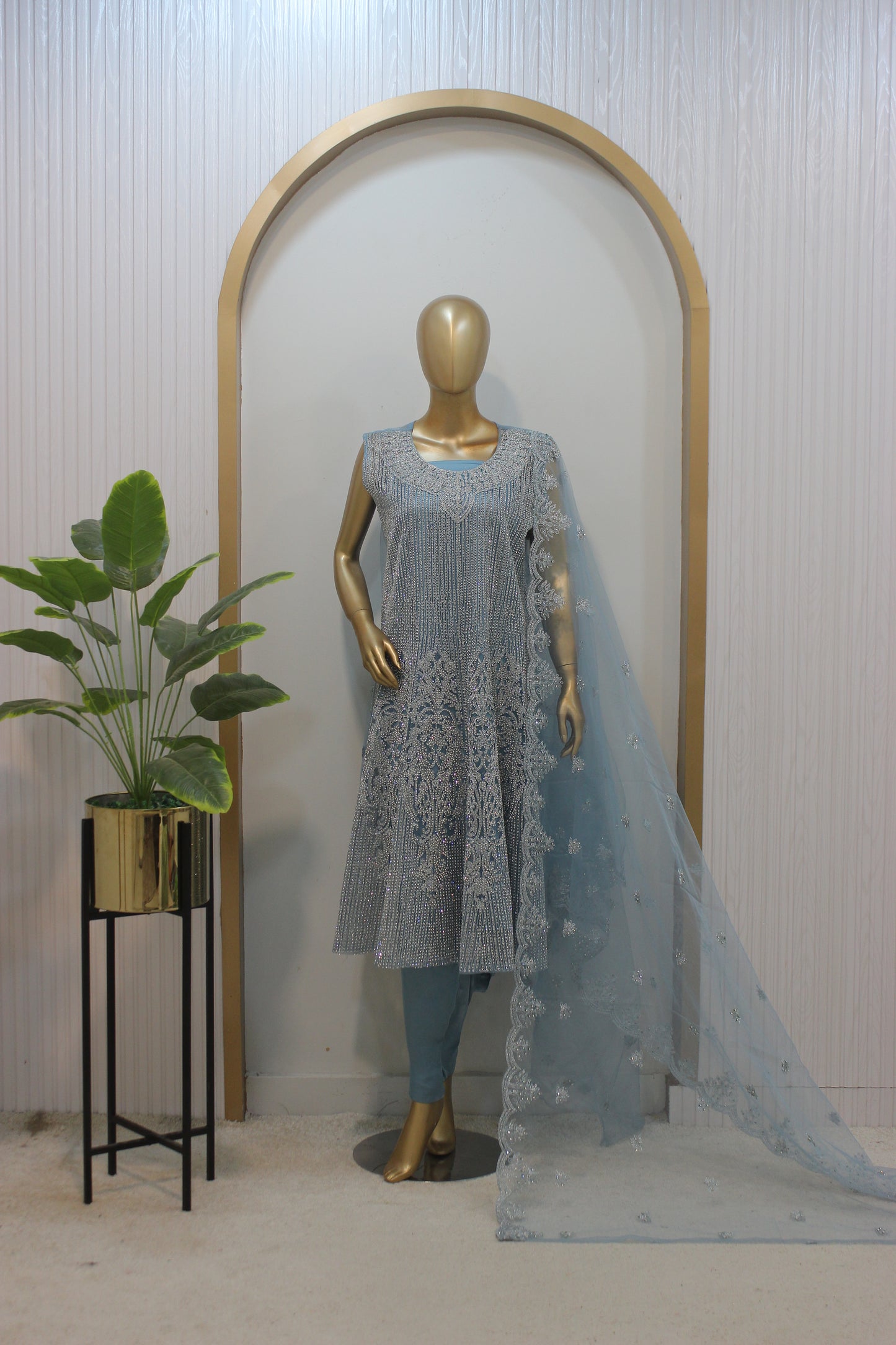 Jhalar Short Frock – 3PC Semi-Stitched Elegance