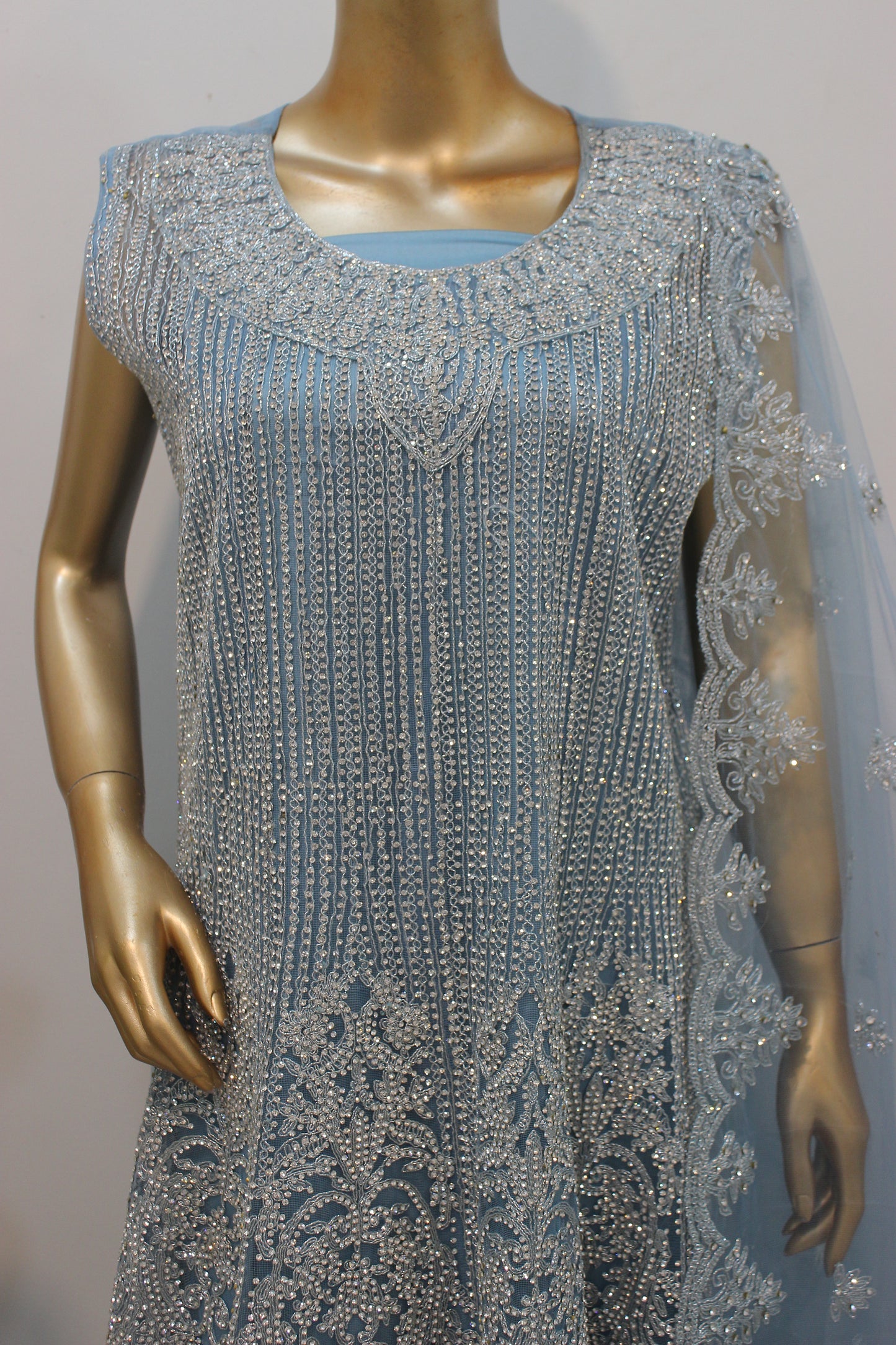 Jhalar Short Frock – 3PC Semi-Stitched Elegance