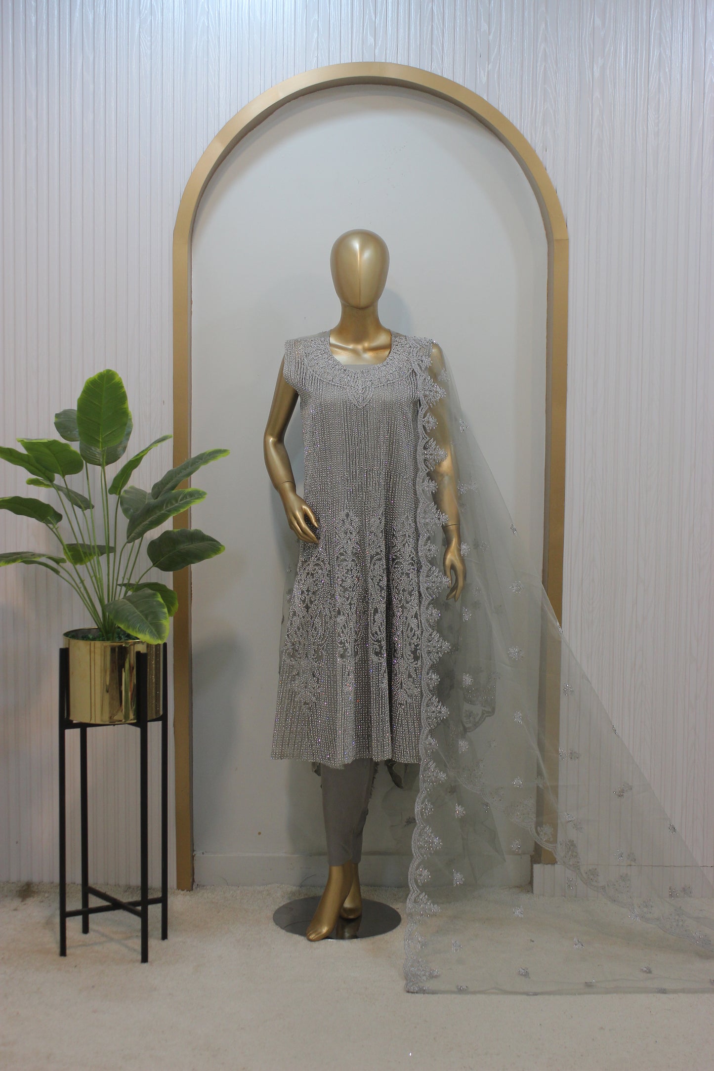 Jhalar Short Frock – 3PC Semi-Stitched Elegance