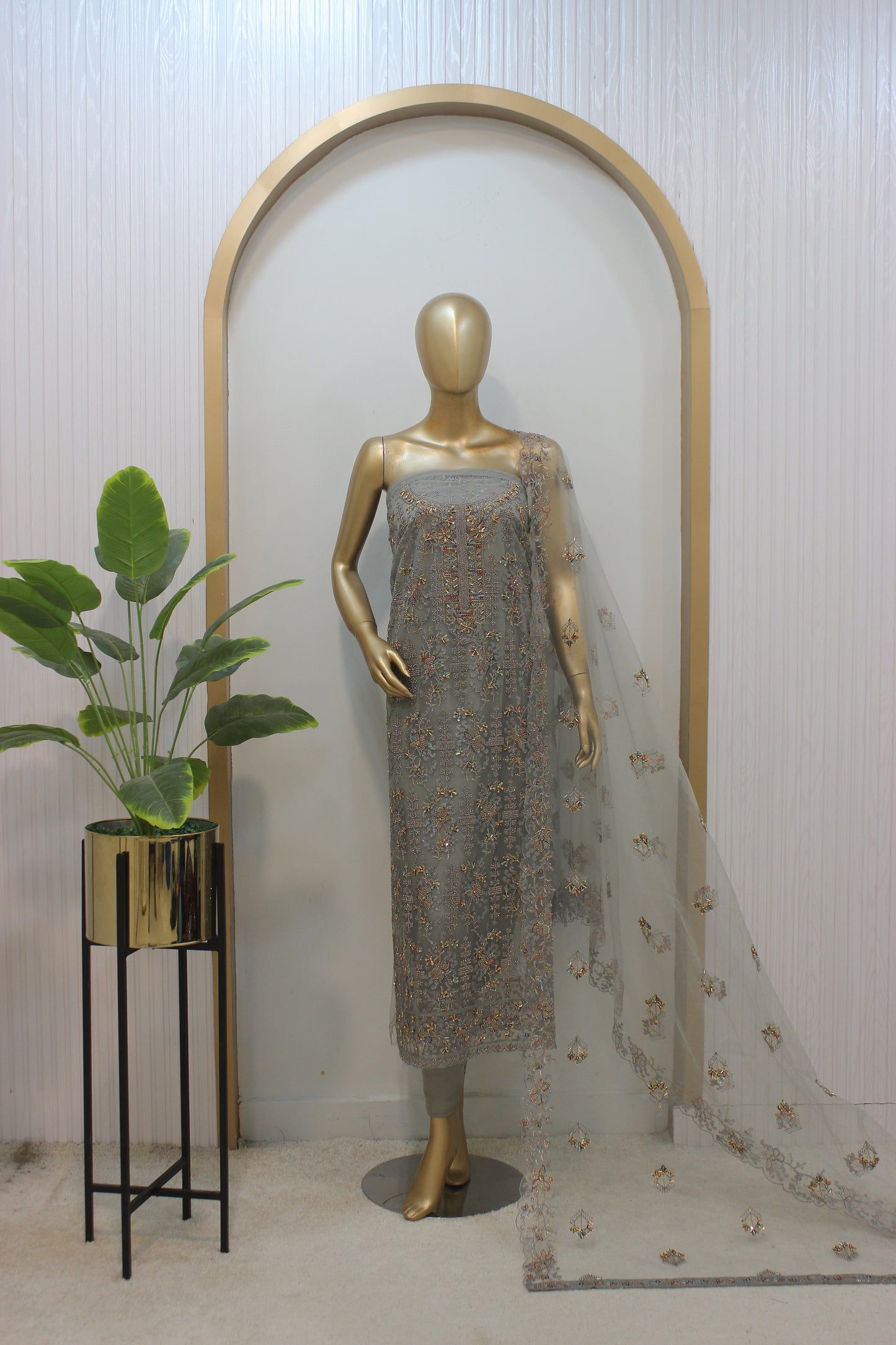 ๐ธ Phool Jhal Shalwar Kameez โ Unstitched Luxury Set