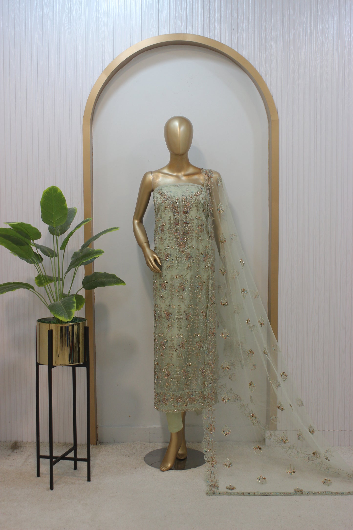 ๐ธ Phool Jhal Shalwar Kameez โ Unstitched Luxury Set