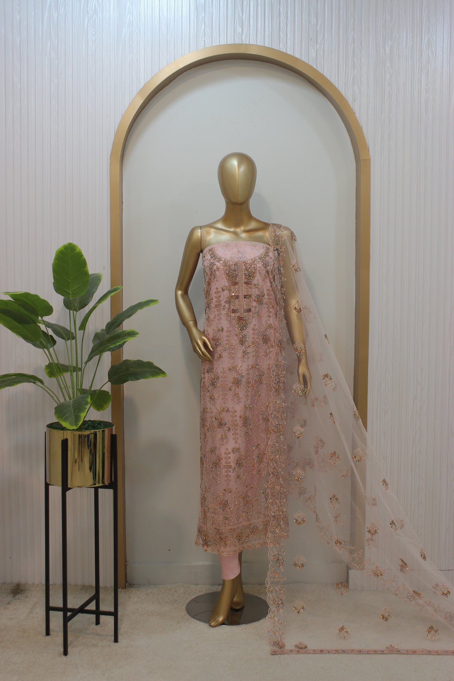 ๐ธ Phool Jhal Shalwar Kameez โ Unstitched Luxury Set