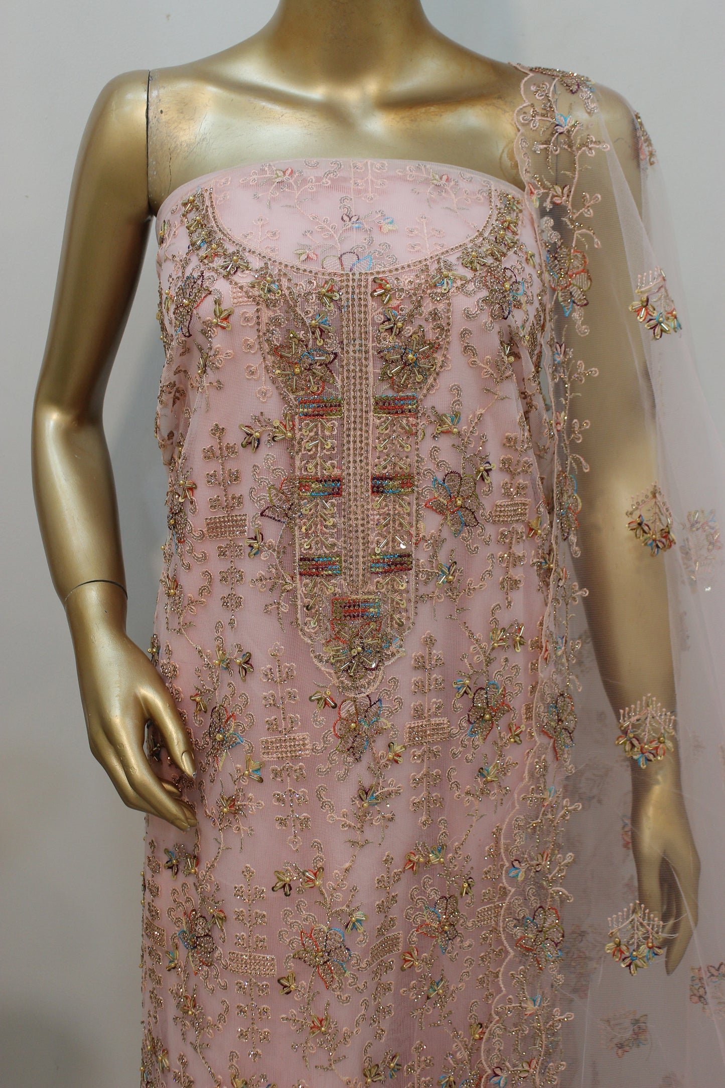 ๐ธ Phool Jhal Shalwar Kameez โ Unstitched Luxury Set