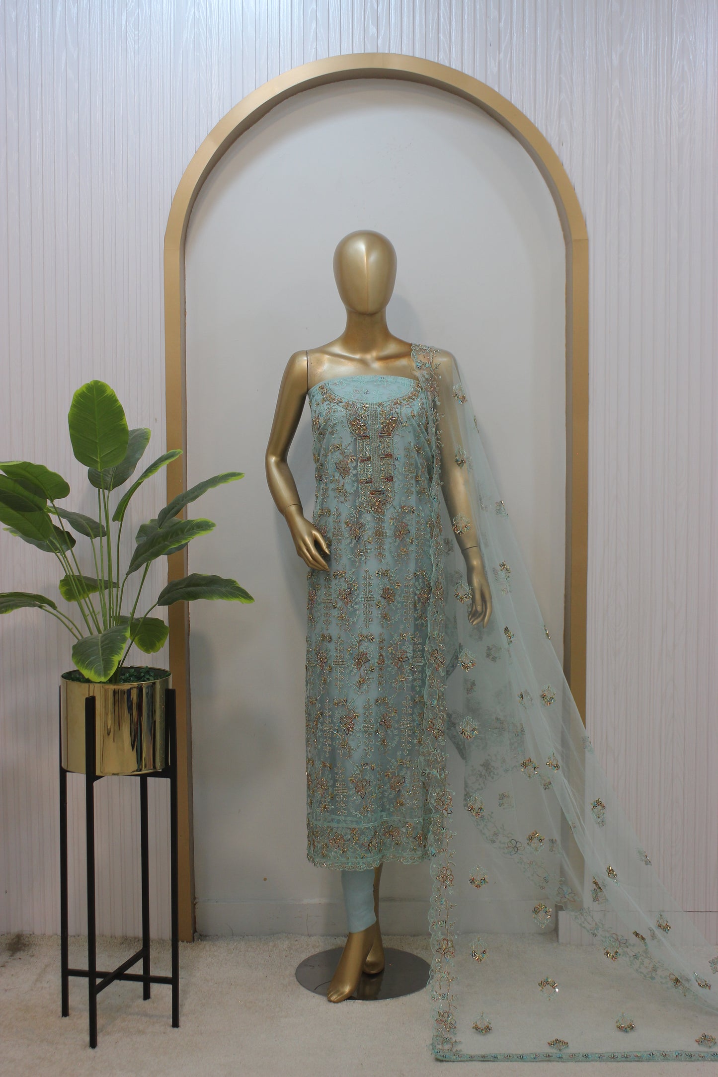 ๐ธ Phool Jhal Shalwar Kameez โ Unstitched Luxury Set
