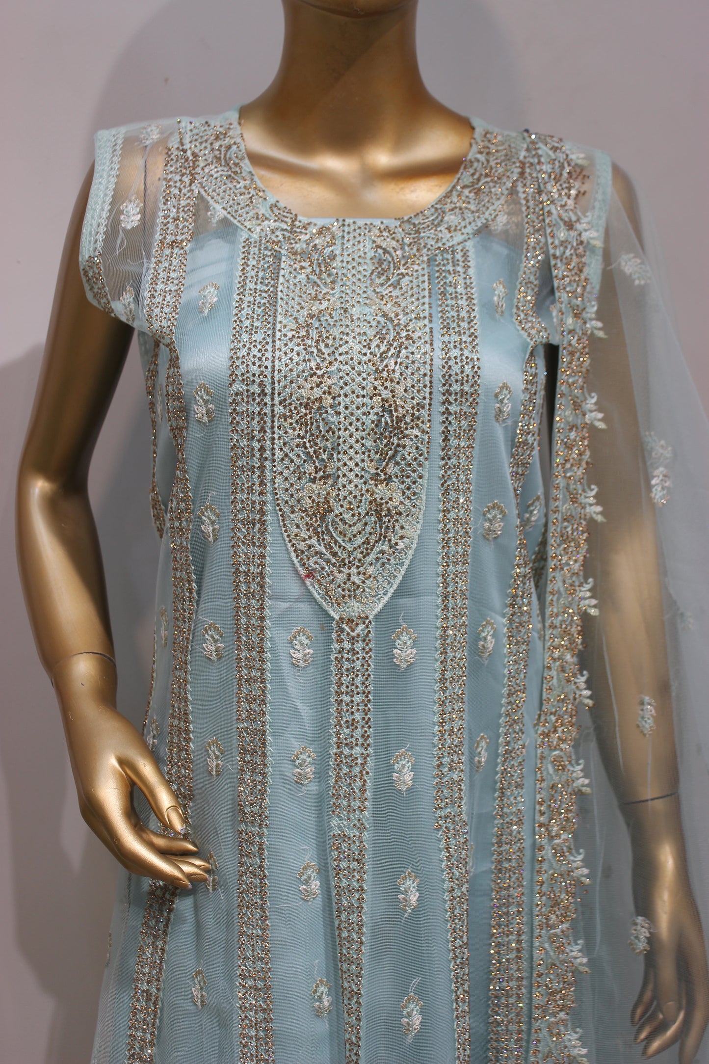 ✨ Chandani Short Frock – 4 Piece Semi-Stitched Luxury Set ✨