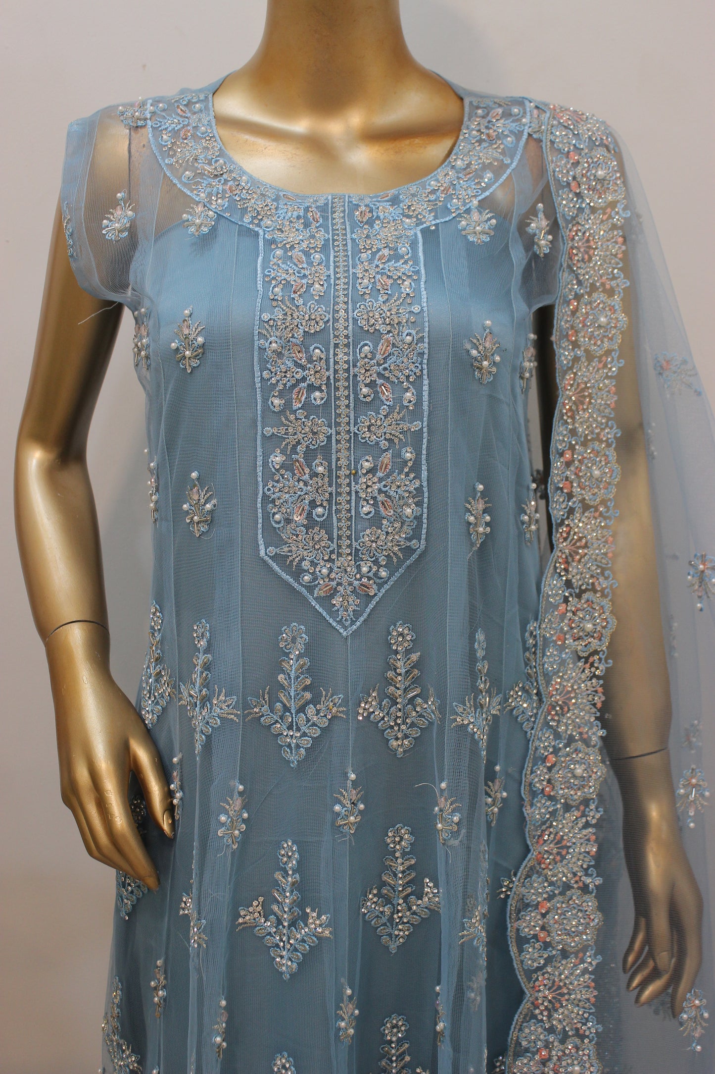 ⨠Double Carry Short Frock ā Semi-Stitched Luxury Set