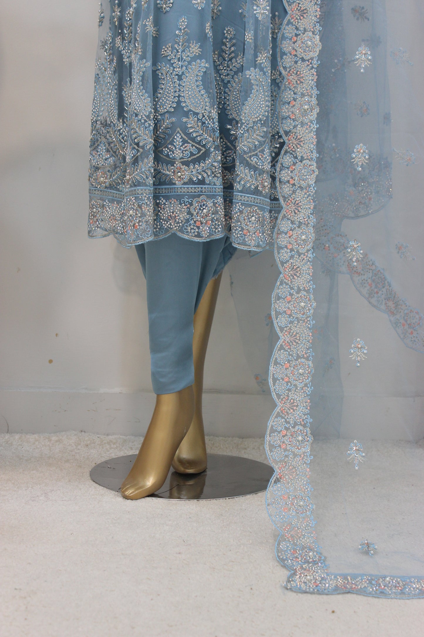 ⨠Double Carry Short Frock ā Semi-Stitched Luxury Set