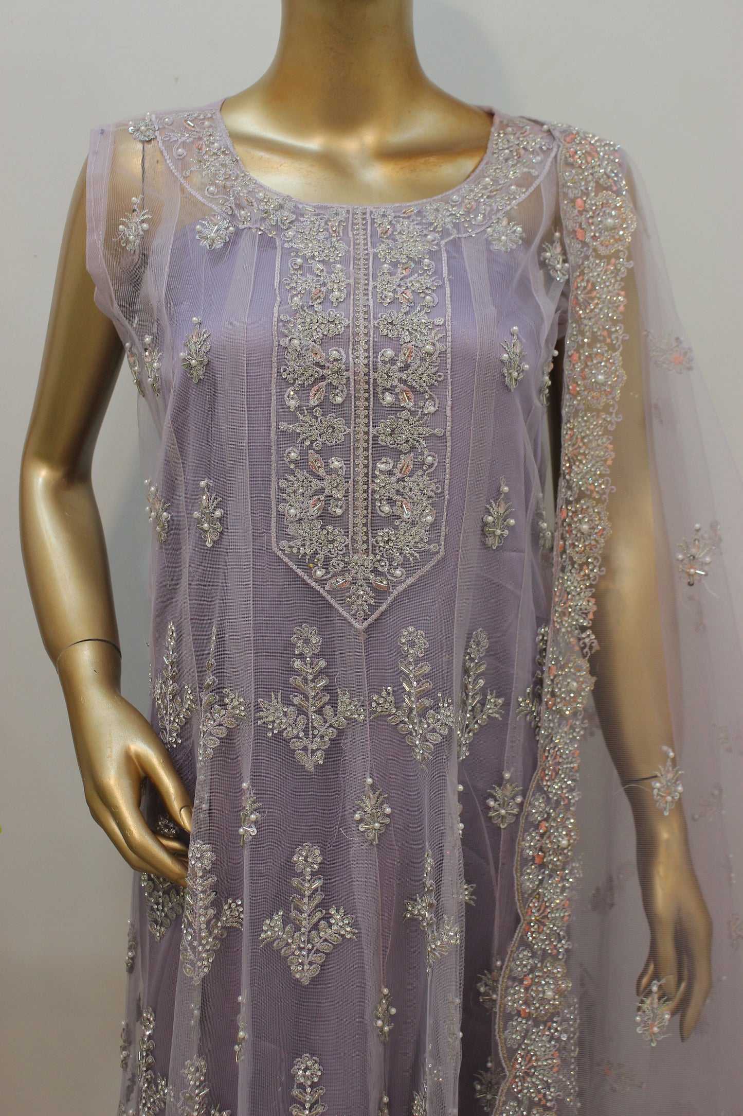 ⨠Double Carry Short Frock ā Semi-Stitched Luxury Set