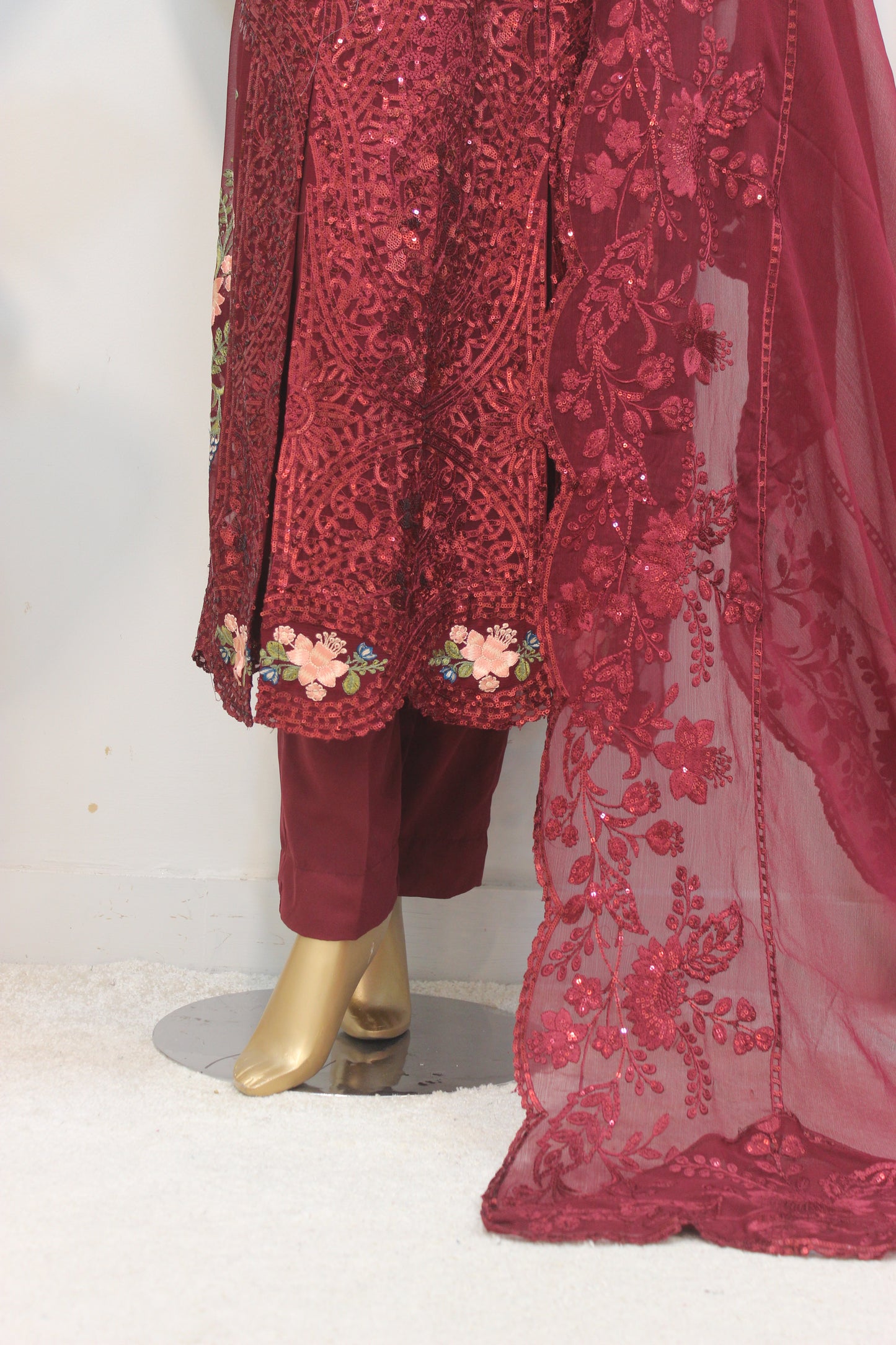 ๐ Maria B Long Frock โ 4PC Stitched ๐