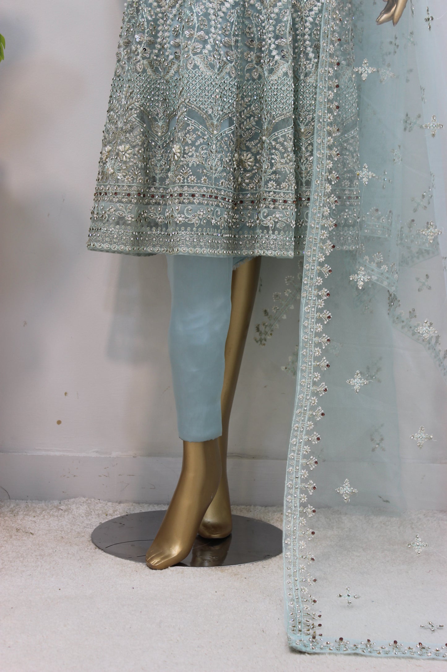 ๐ธ Flossy Short Frock โ 4 Piece Semi-Stitched