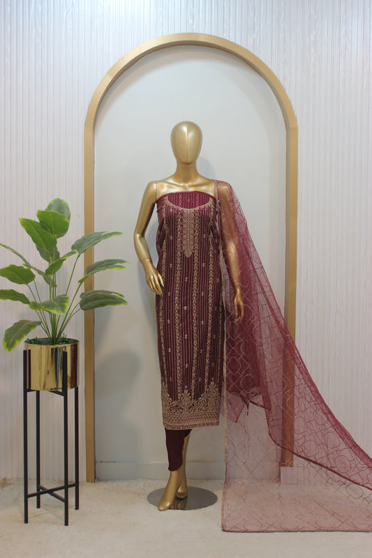 ✨ Chamkeli Shalwar Kameez – Semi-Stitched Luxury Set ✨