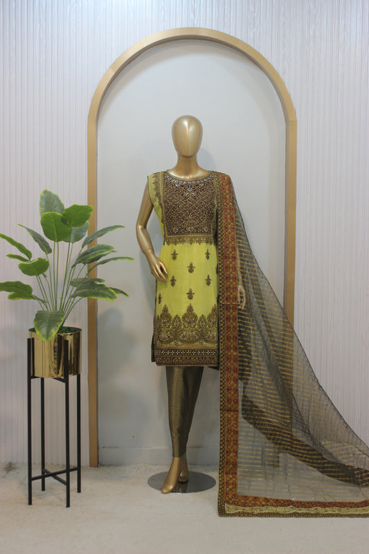 Mehsori Kurti – 3PC Semi-Stitched Signature Set
