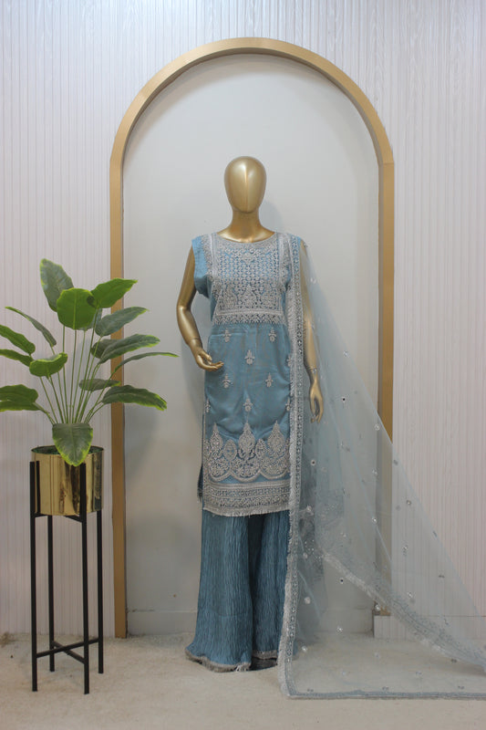 ✨ Hijar Plazo – 3PC Stitched