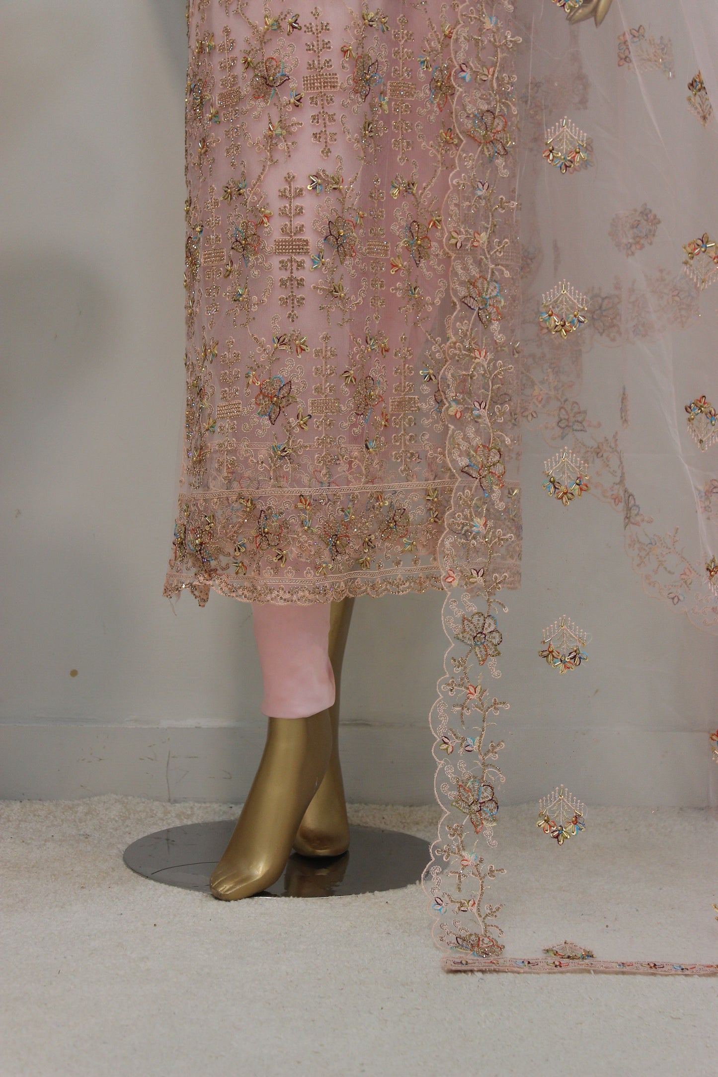 🌸 Phool Jhal Shalwar Kameez – Unstitched Luxury Set