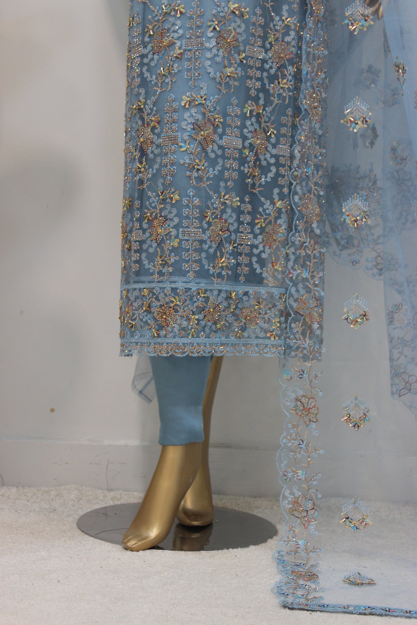 🌸 Phool Jhal Shalwar Kameez – Unstitched Luxury Set