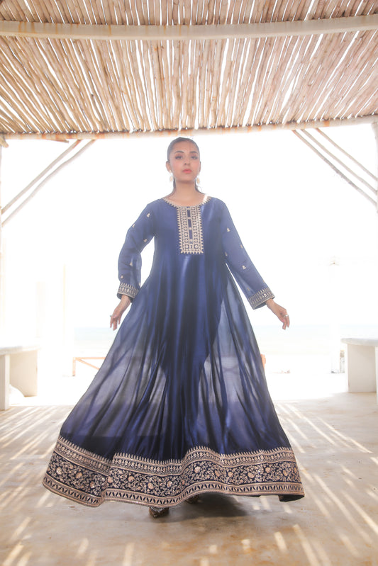 💫 ID Maxi – 3PC Stitched Elegance on Soft Rawsilk