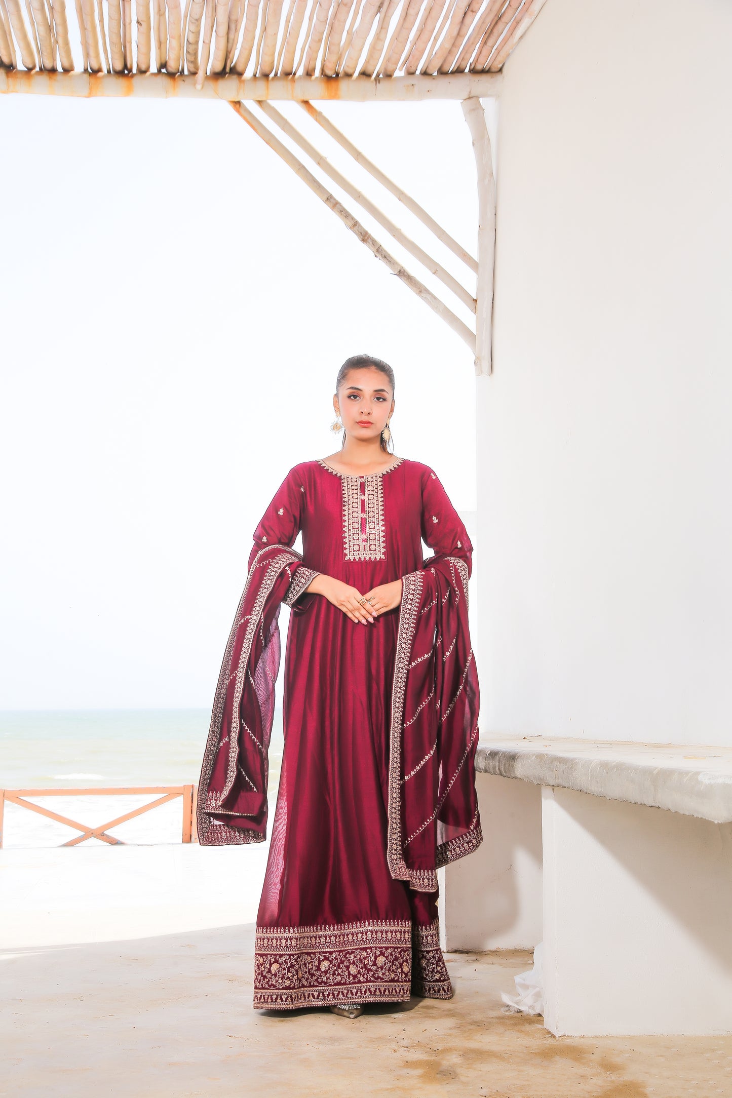 ✨ ID Maxi – 3PC Luxury Stitched Outfit on Imported Rawsilk ✨