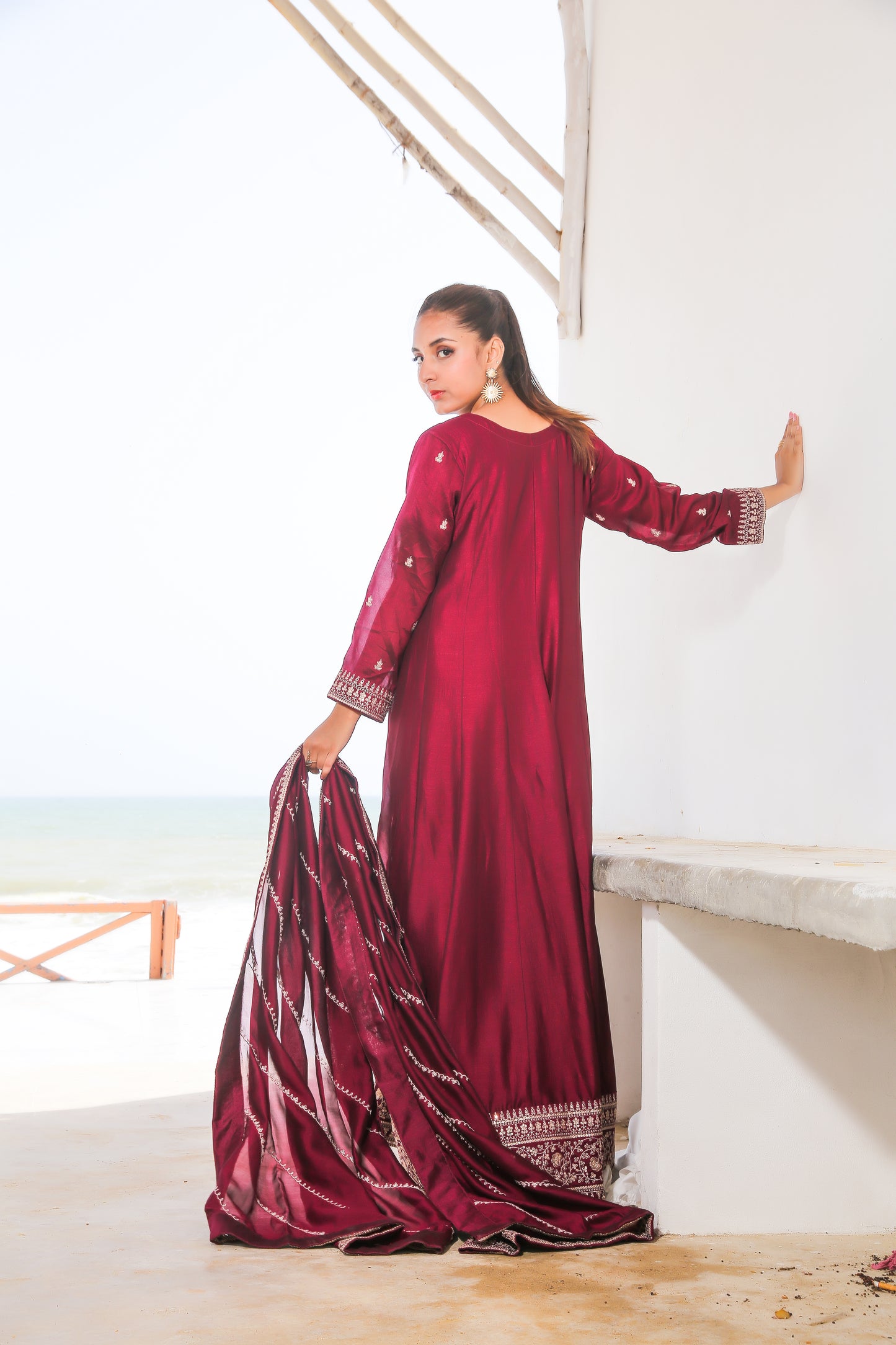 ✨ ID Maxi – 3PC Luxury Stitched Outfit on Imported Rawsilk ✨