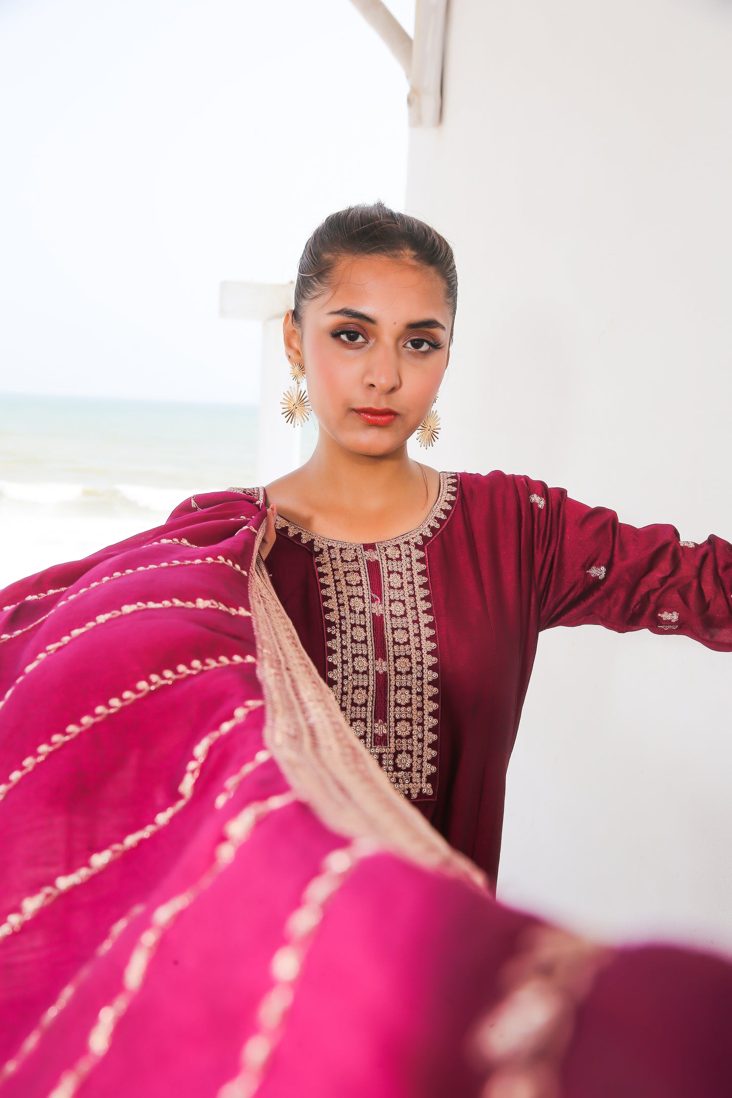 ✨ ID Maxi – 3PC Luxury Stitched Outfit on Imported Rawsilk ✨