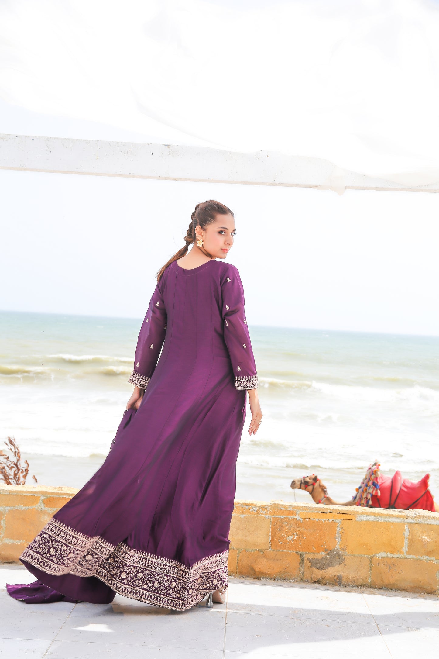 ✨ ID Maxi – 3PC Luxury Stitched Outfit on Imported Rawsilk ✨