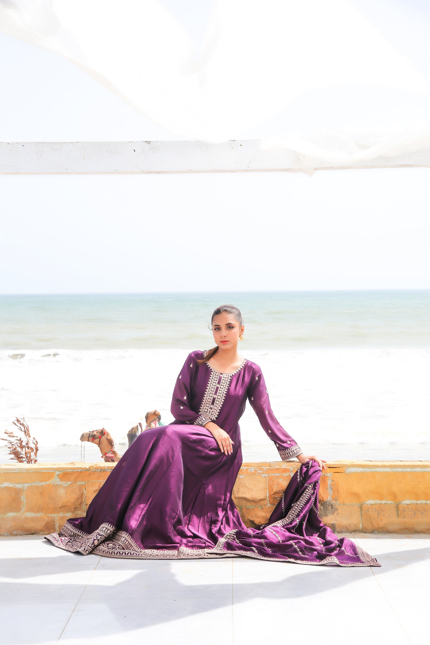 ✨ ID Maxi – 3PC Luxury Stitched Outfit on Imported Rawsilk ✨