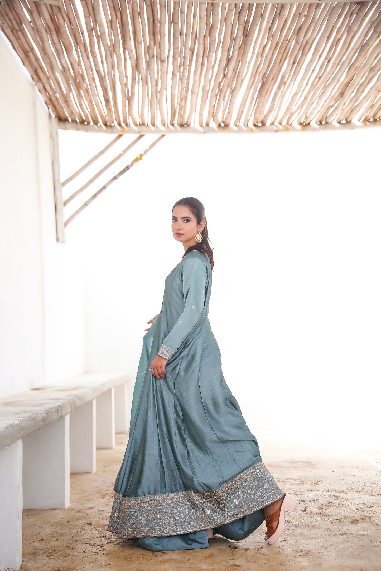 ✨ ID Maxi – 3PC Luxury Stitched Outfit on Imported Rawsilk ✨