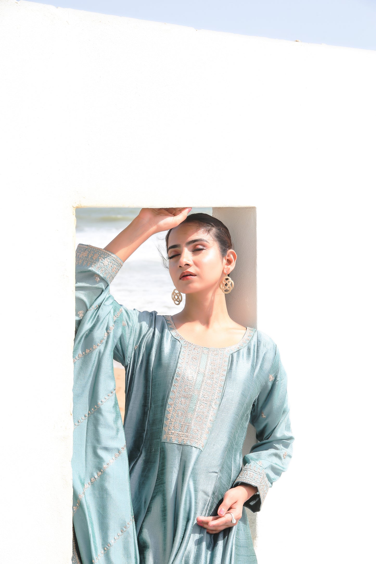 ✨ ID Maxi – 3PC Luxury Stitched Outfit on Imported Rawsilk ✨