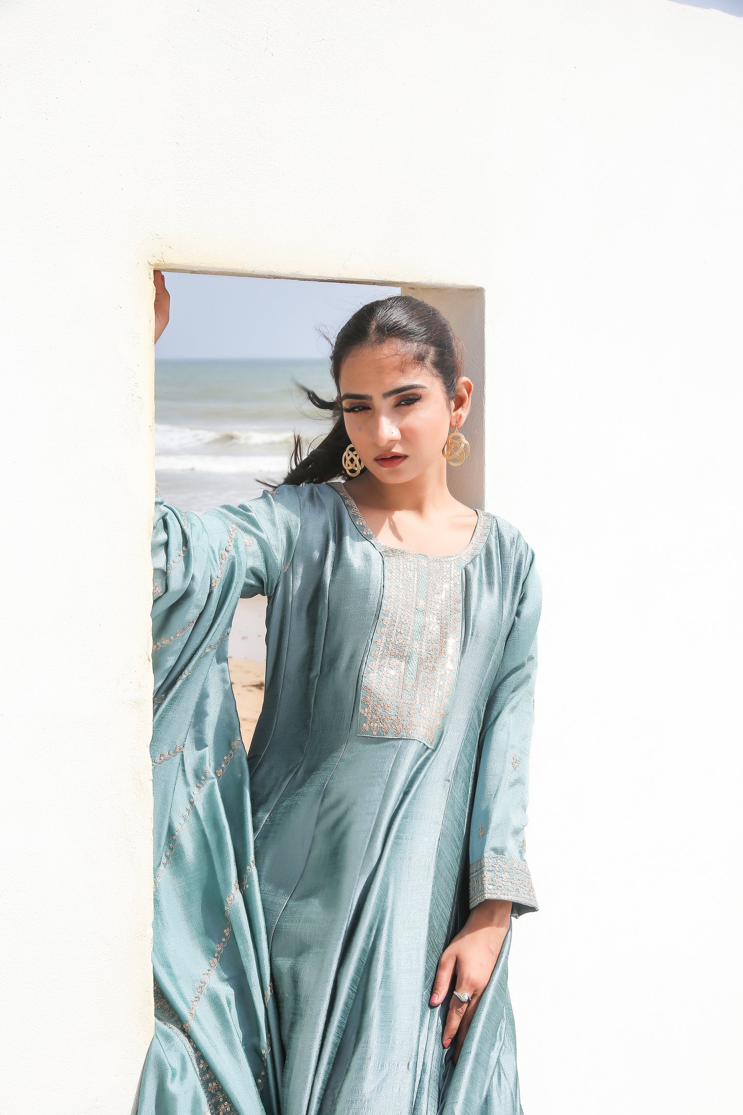 ✨ ID Maxi – 3PC Luxury Stitched Outfit on Imported Rawsilk ✨