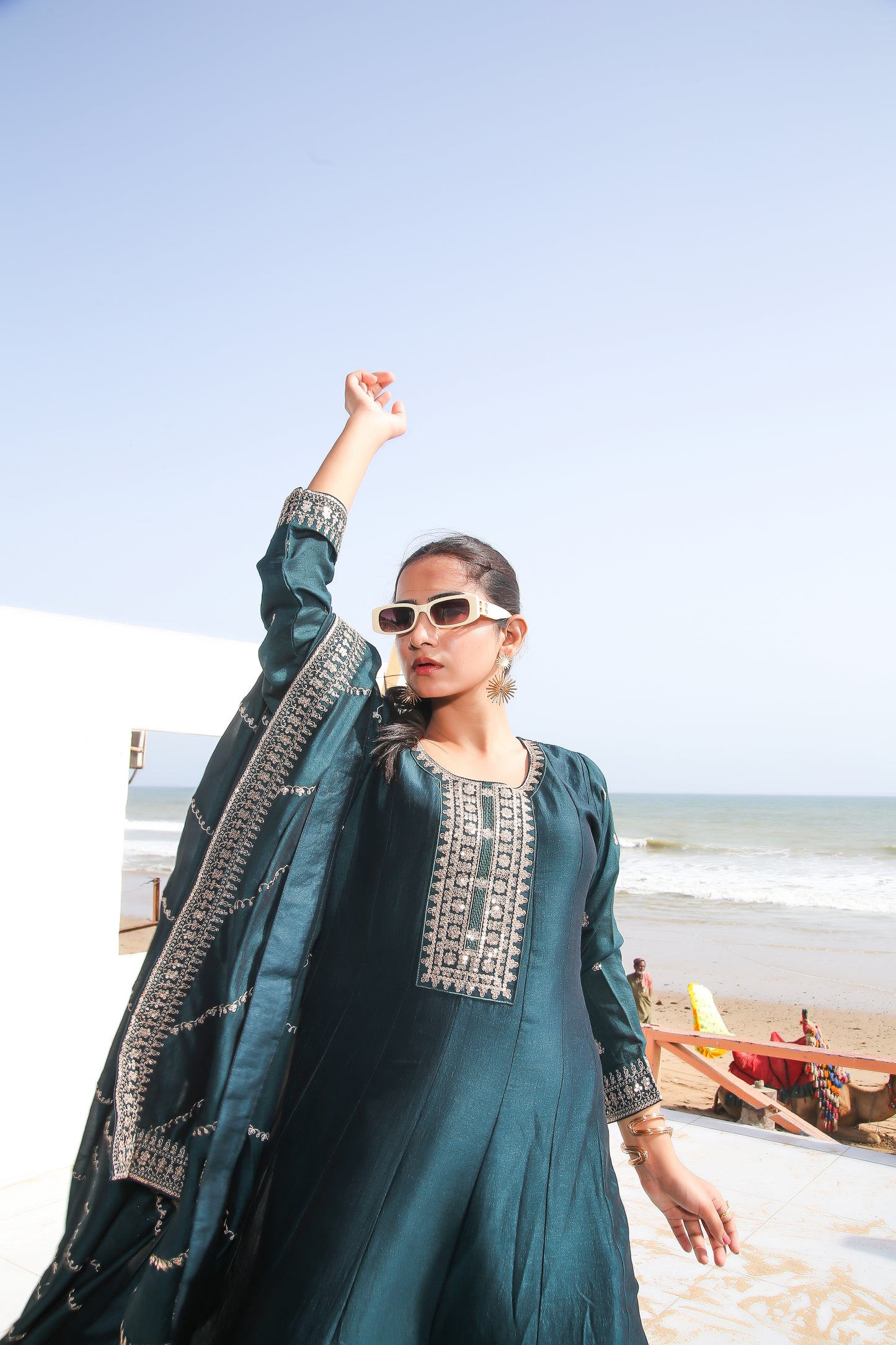 ✨ ID Maxi – 3PC Luxury Stitched Outfit on Imported Rawsilk ✨